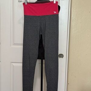 Vintage PINK Victoria's Secret Leggings in Charcoal and Hot Pink